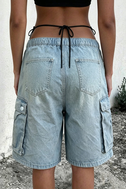 Baggy Drawstring Cargo Shorts