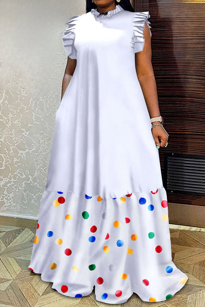 Maxi Dress With Ruffle Sleeve