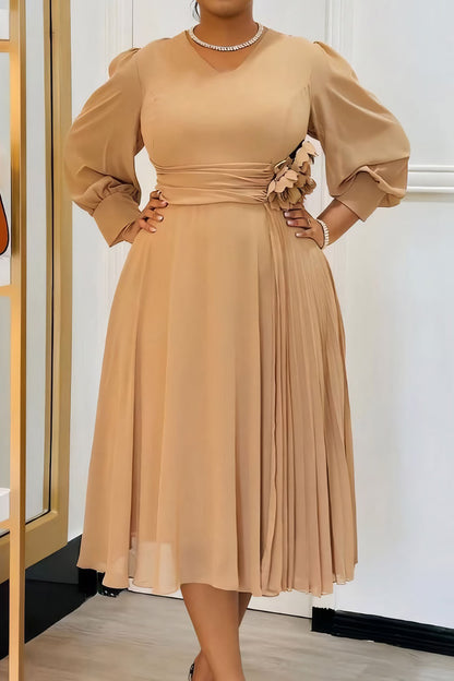 Solid Color A-Line Dress
