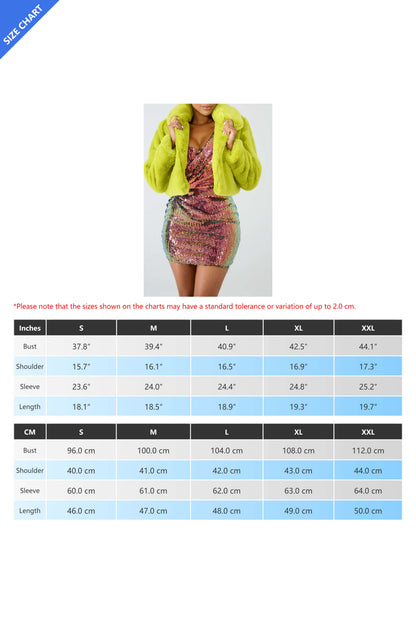 Faux Leather Lapel Short Jacket