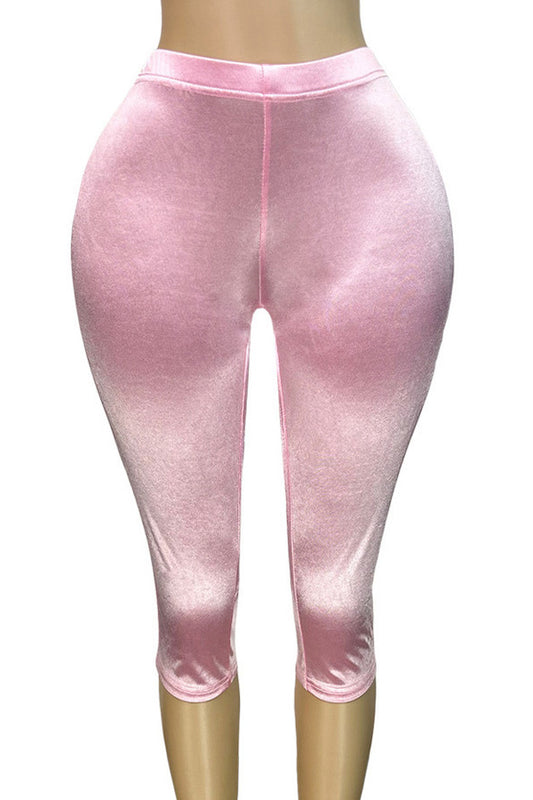 Stretch Satin Capri Pants