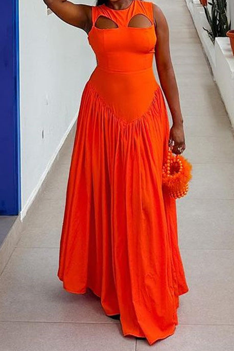 Cutout Drop Waist Maxi Dress