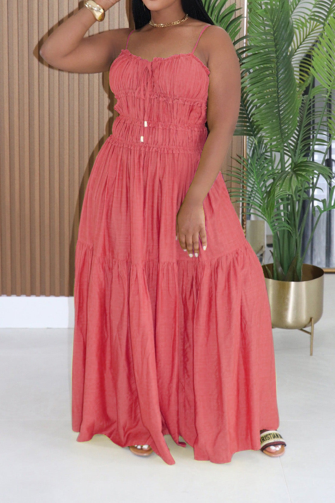 Smocked Tiered Boho Maxi Dress