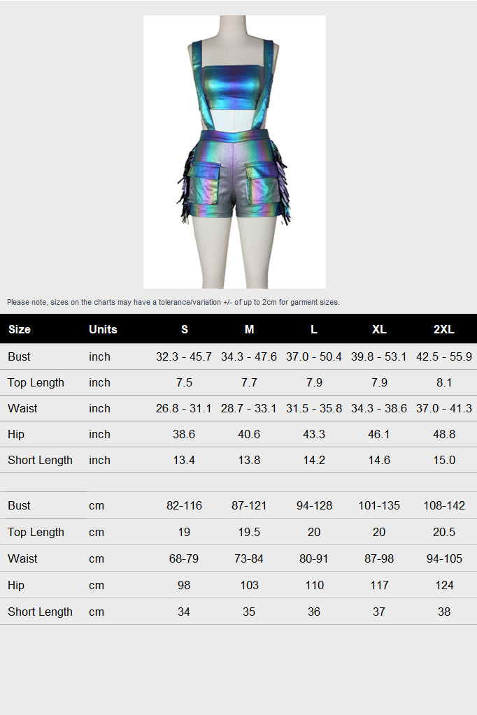 Fringed Crop Top And Shorts Set
