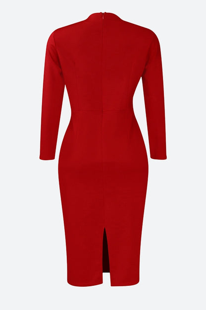 Print Hip Wrap Dress