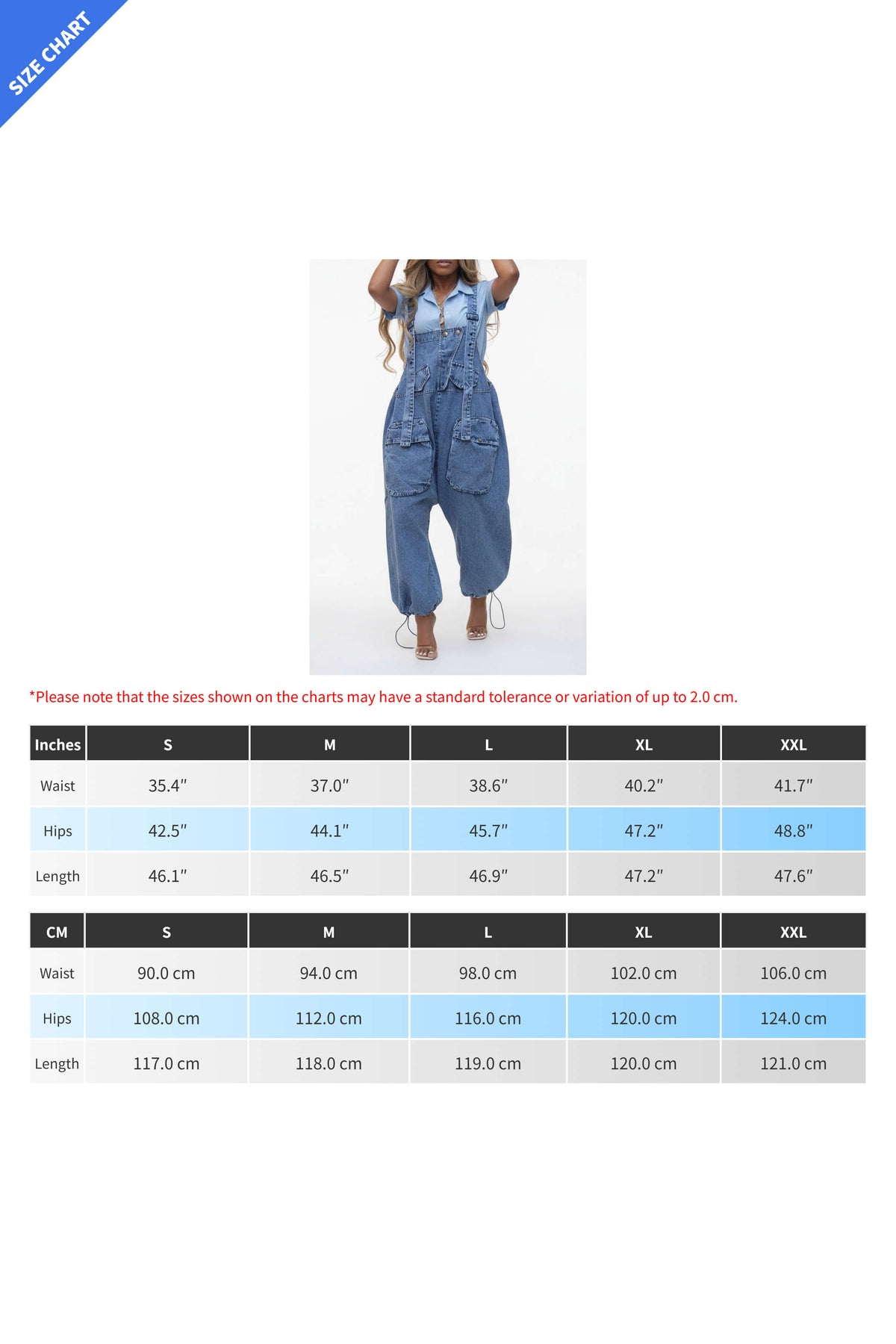 Denim Drawstring Wide Leg Overall Jumpsuit