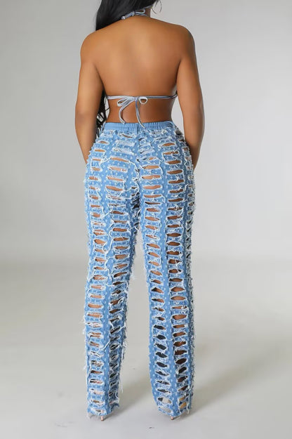Relaxed Over Distressed Jeans