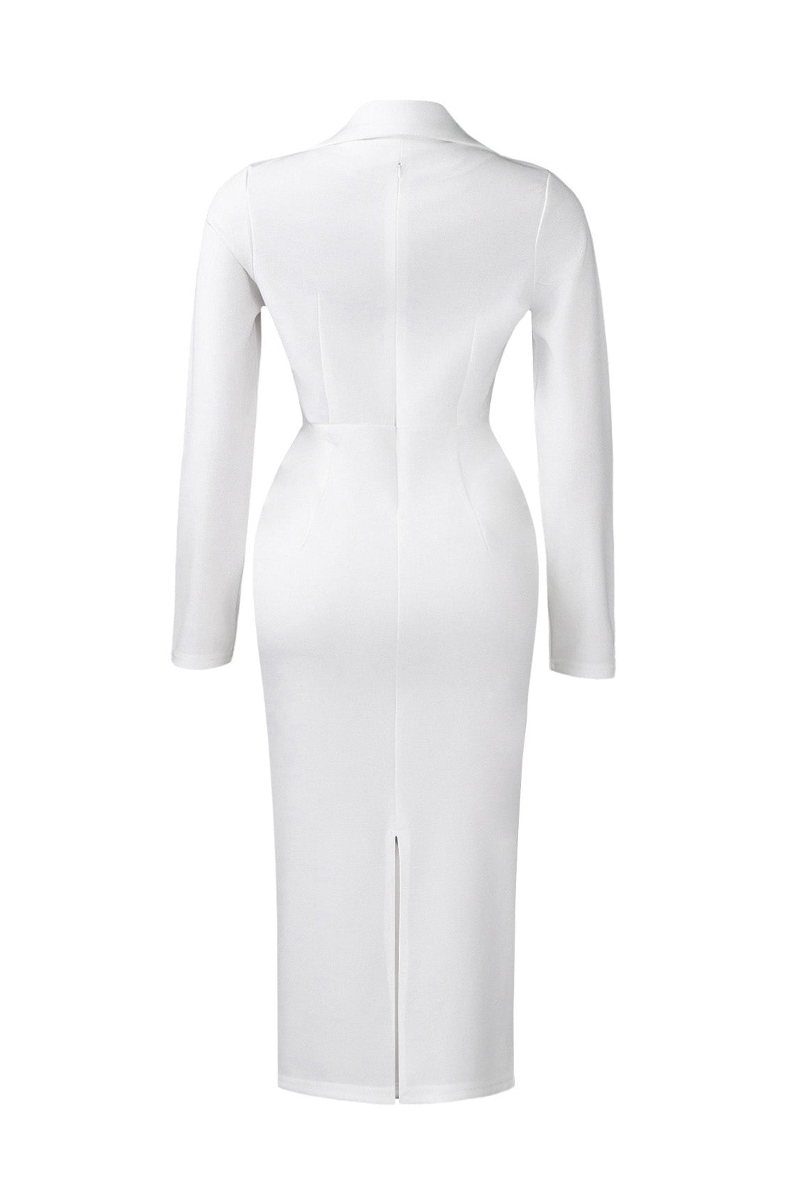 Asymmetrical Peplum Blazer Midi Dress
