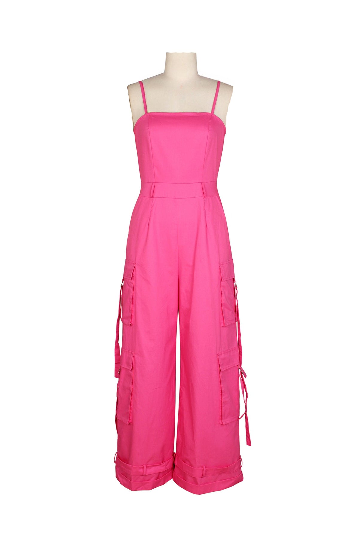 Spaghetti Strap Cargo Jumpsuit