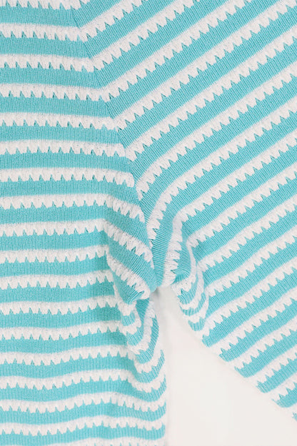 Jacquard Stripe 2-Piece Set with Crop Top & Pants