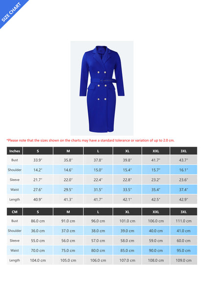 Long Sleeve Double Breasted Midi Dress