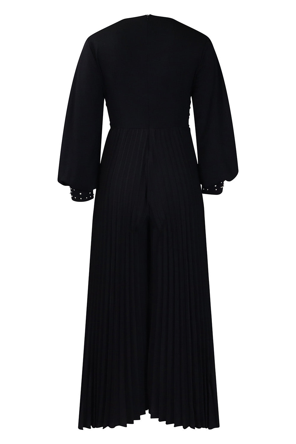 Plus Size Beaded Mesh Wide-Leg Jumpsuit