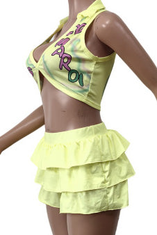 Stretch Ruffled Shorts 2pc Set