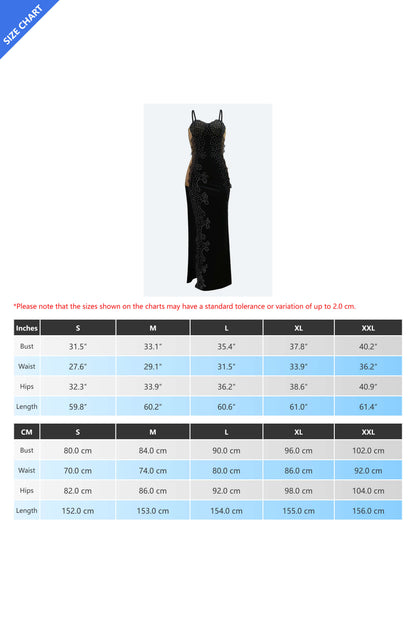 Beading Applique High Slit Sequin Dress