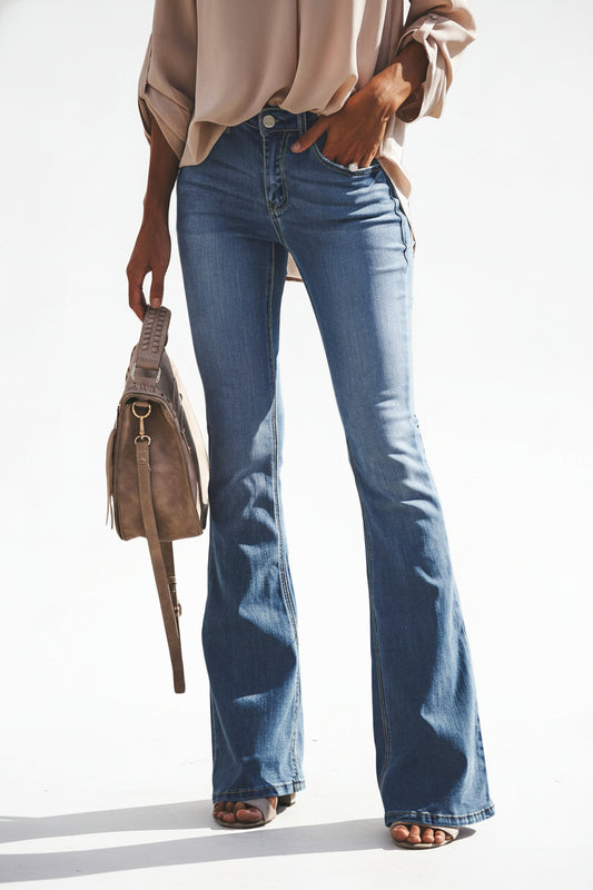 Denim Flare Leg Boyfriend Jeans