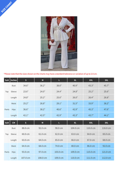 Slim Fit Eyelet Lace-Up Blazer Set