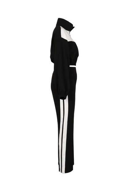 Colorblock Zip Up Jacket and Pants Set