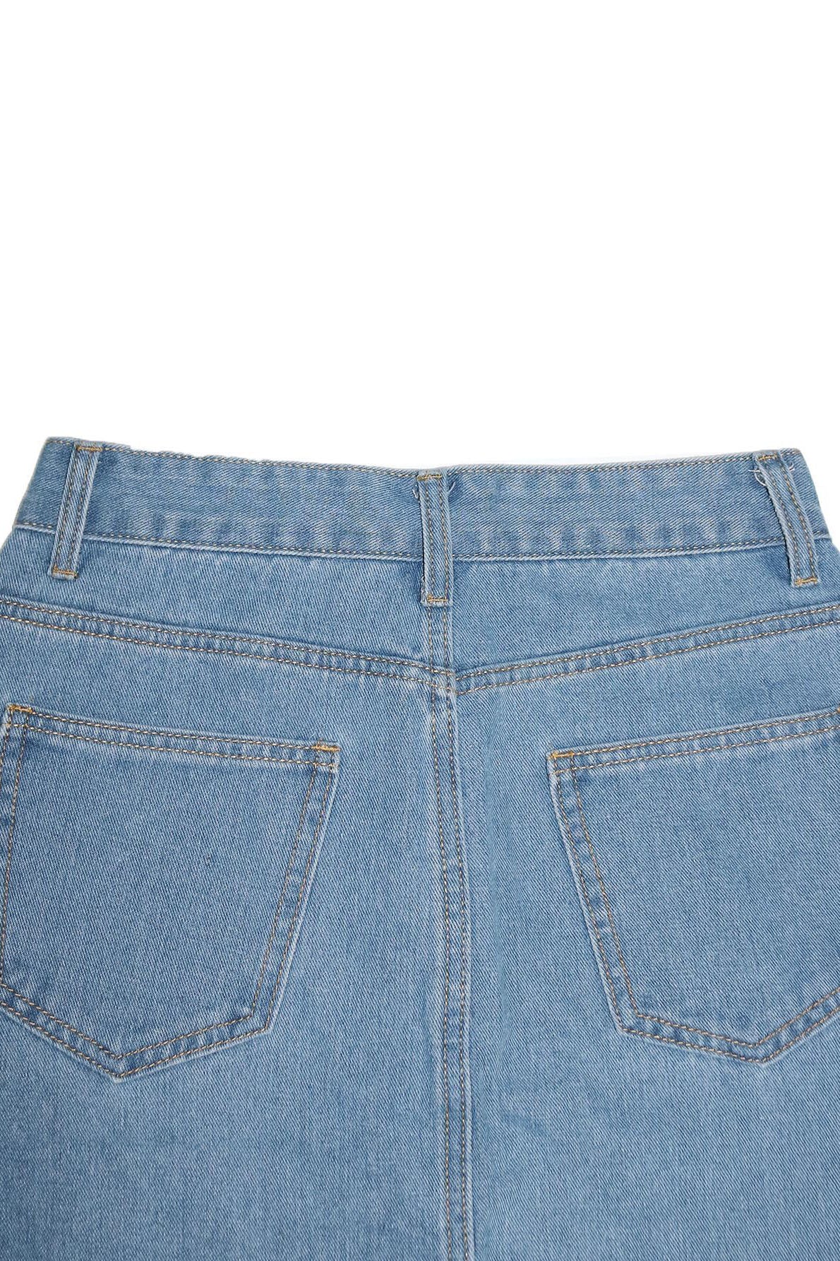Slit Denim Skirt