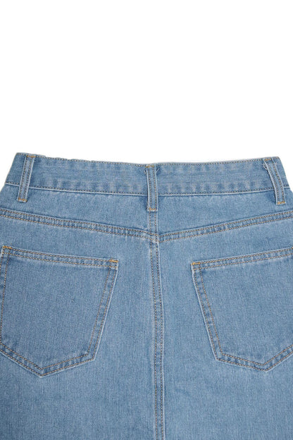 Slit Denim Skirt