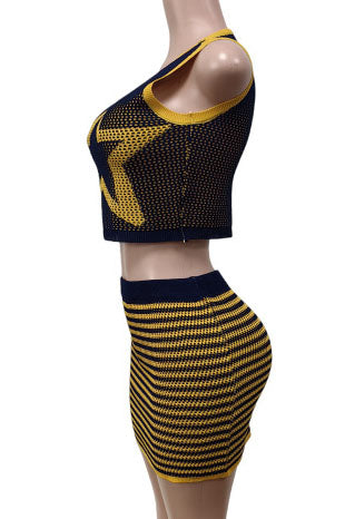 Stretchy Sleeveless Tank Top & Mini Skirt Set