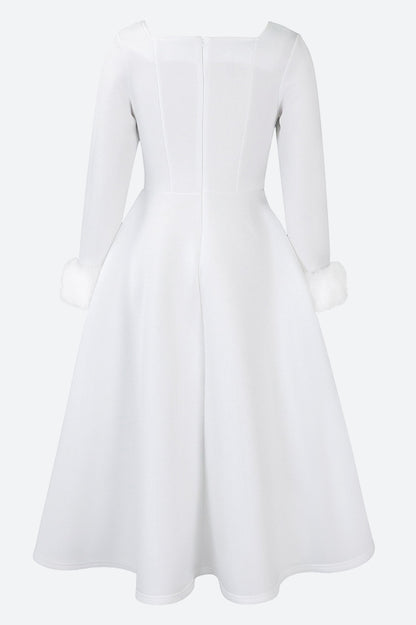 Long Sleeve Square Neck Maxi Dresses