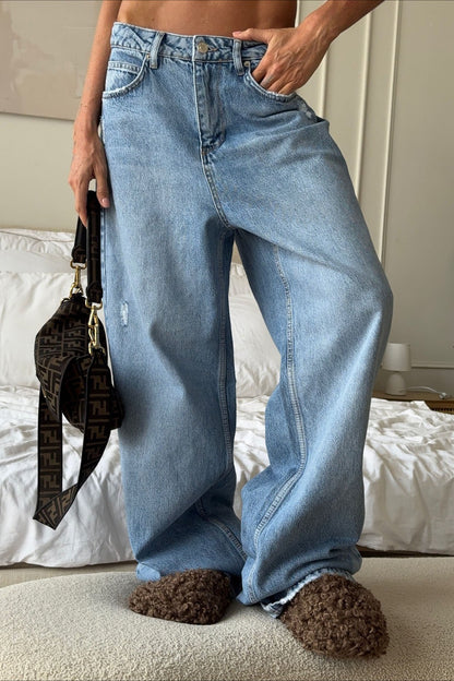 Baggy Wide Leg Denim Jeans
