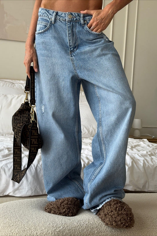Baggy Wide Leg Denim Jeans
