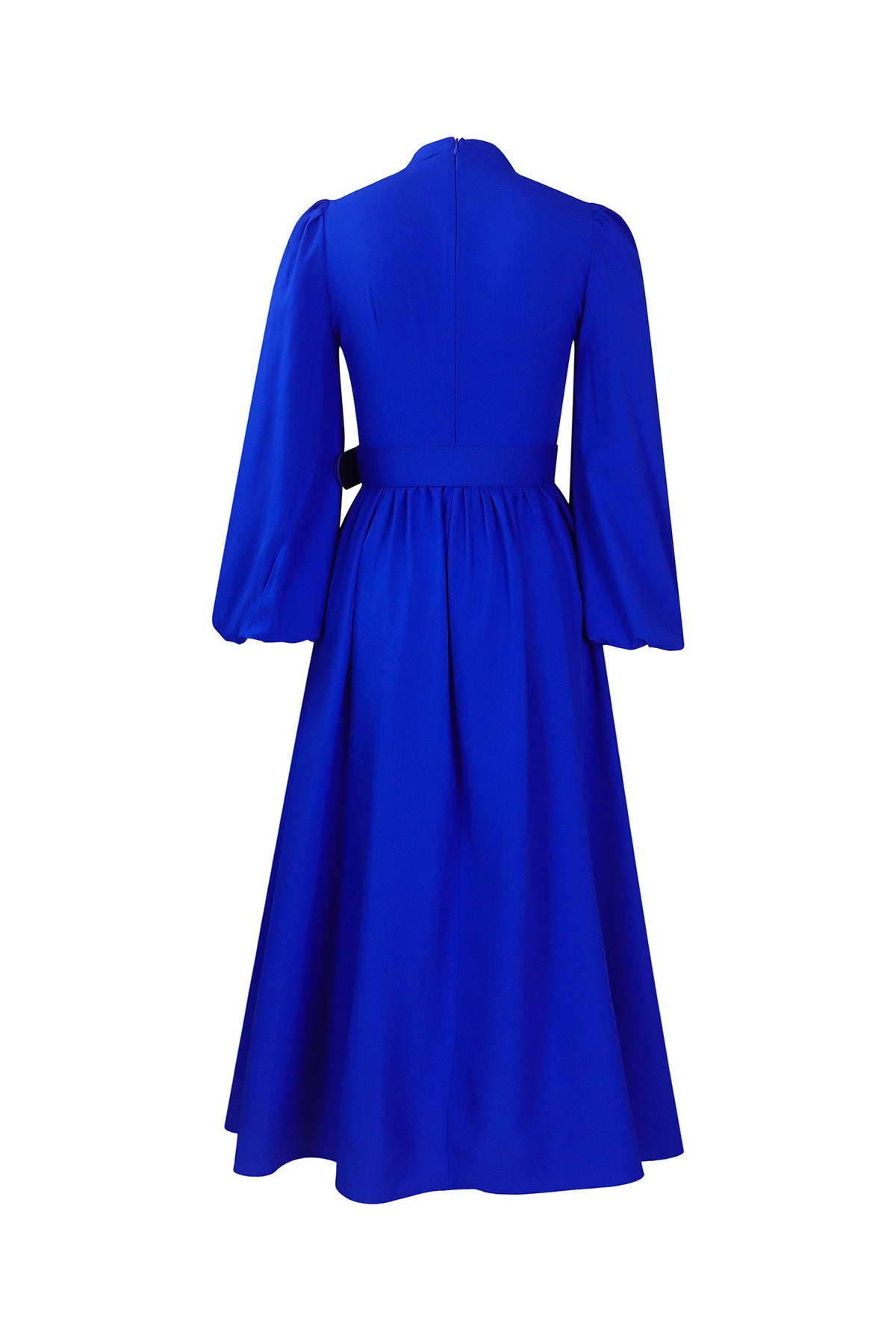 High Neck Puff Sleeve Evening Large Hem Dresses