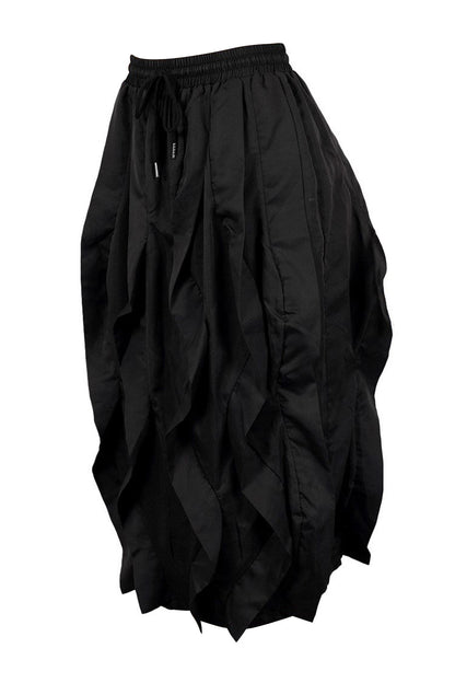 Ruched Drawstring Parachute Maxi Skirt