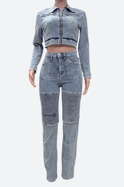 Denim Jacket & Pants Set