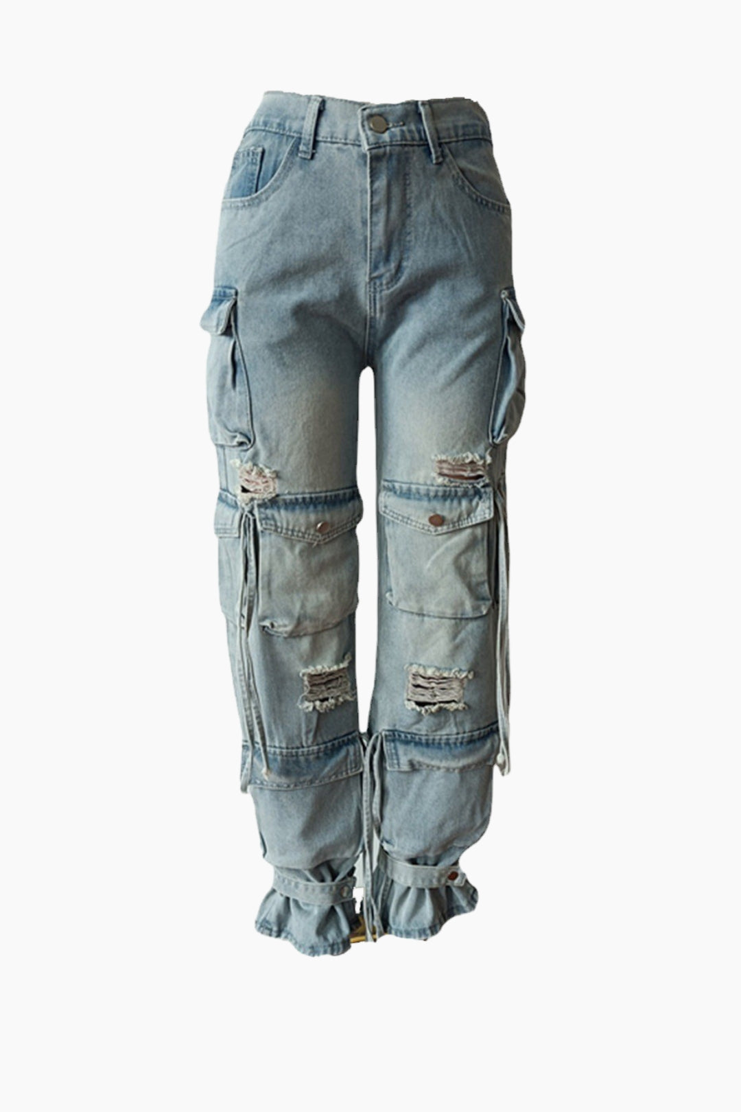 Ripped Wide-leg Jeans