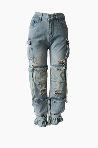 Ripped Wide-leg Jeans