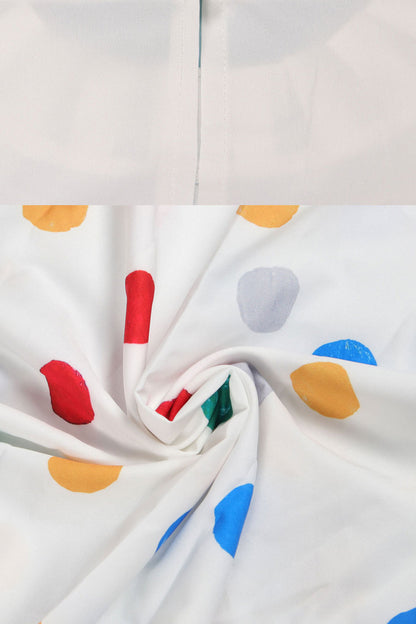 Patchwork Ruffles Sleeveless Printed Loose Dresses