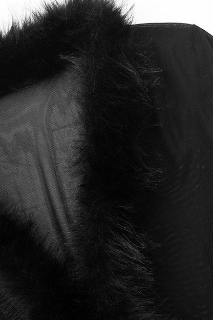 Fur Patchwork Mesh Cardigan