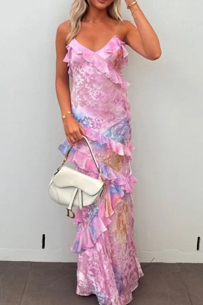 Floral Chiffon Maxi Dress