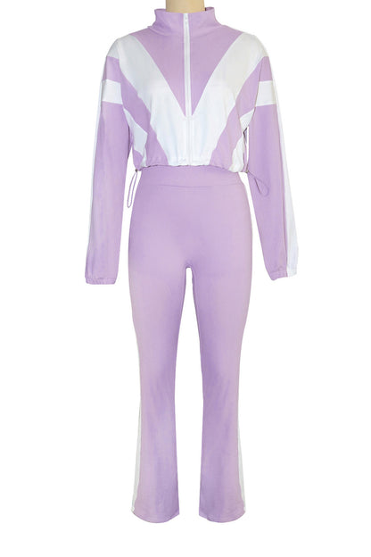 Sporty Color Block 2-Piece Tracksuit
