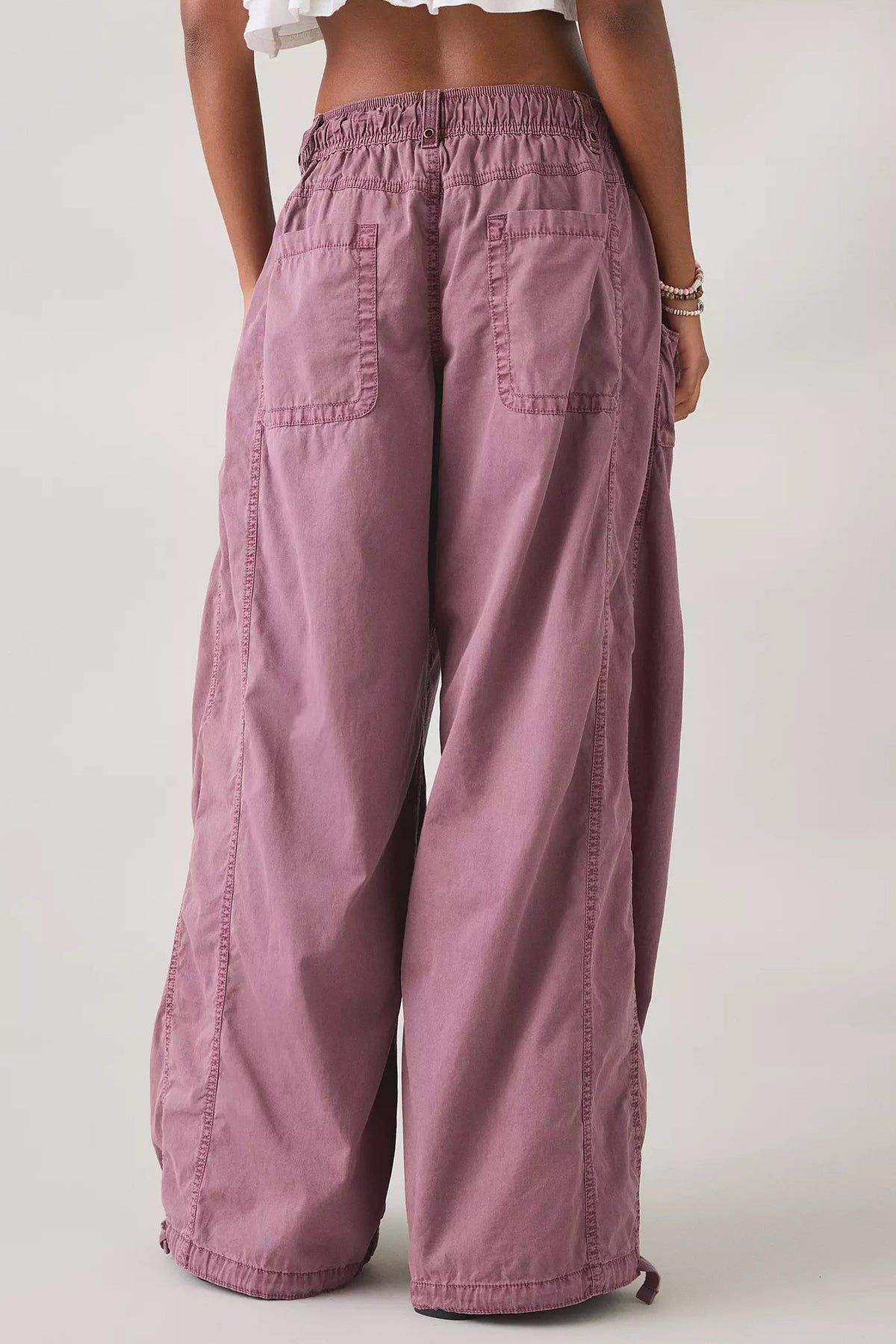 Wide Leg Drawstring Parachute Pant