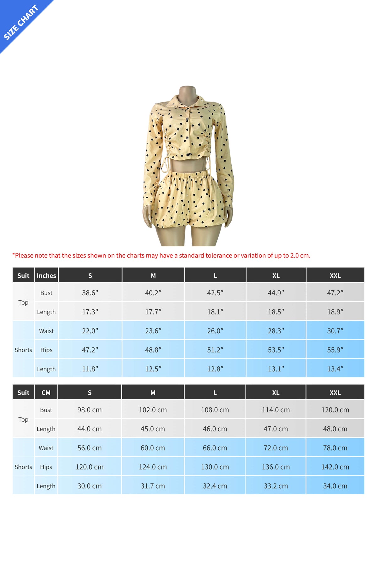Polka Dot Ruched Top & Bubble Shorts Set