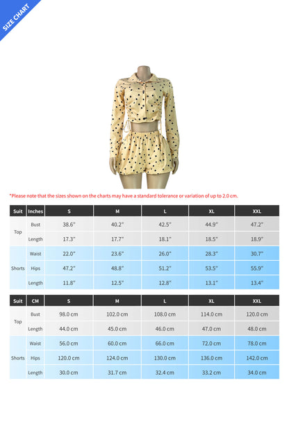 Polka Dot Ruched Top & Bubble Shorts Set