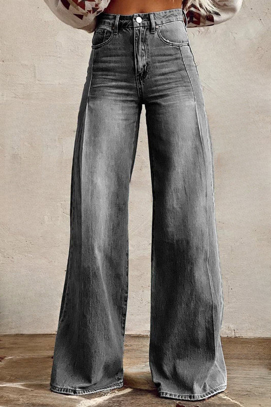 Vintage High Waist Wide Leg Floor Length Jeans