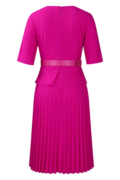 Elegant V-Neck Pleated Dress