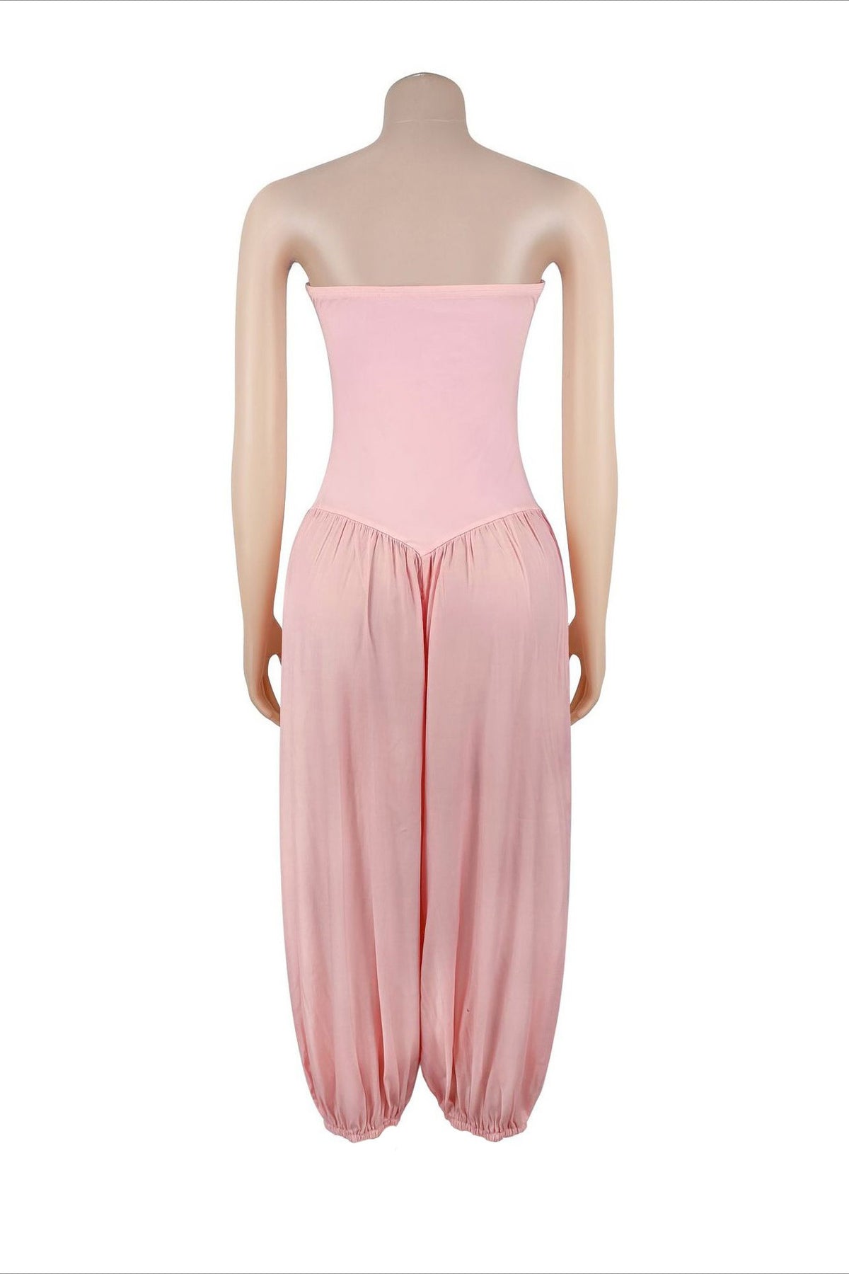 Strapless Sweetheart Pleated Balloon Jumpsuit