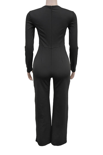 Asymmetrical Tailored Wide-Leg Jumpsuit