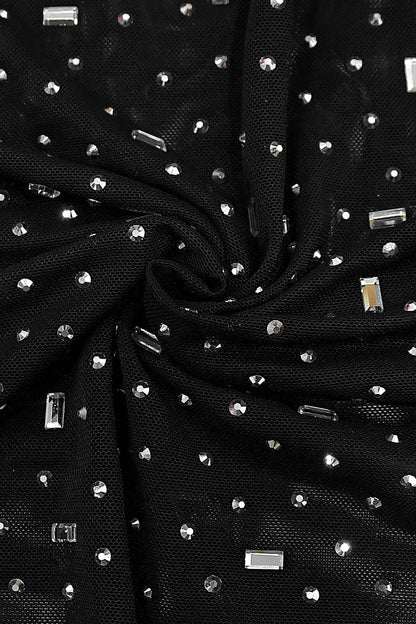 Crystal Embellished Square Neck Maxi Dress
