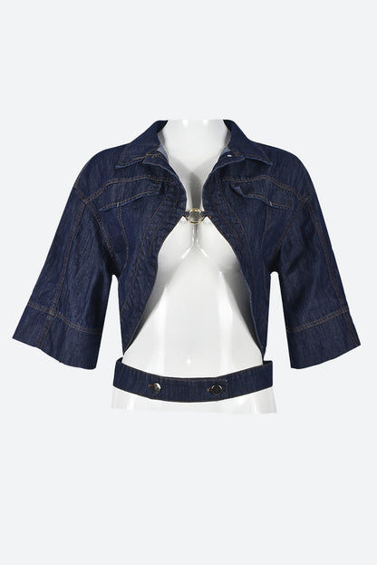 Cropped Denim Shirt