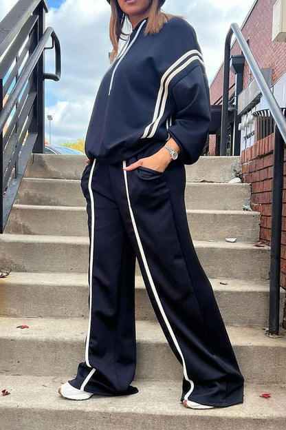 Stripe Hoodie & Pants Set