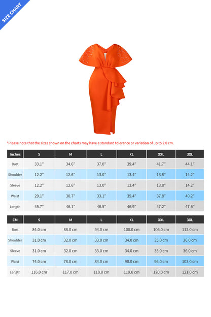 Beaded Ruffled Split Party Dress