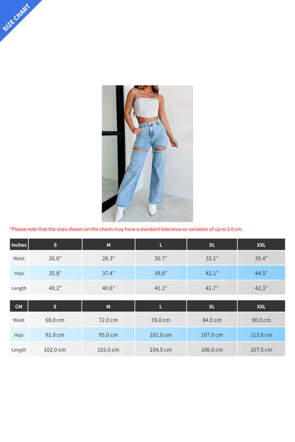 Washed Denim Rhinestone Cutout Jeans