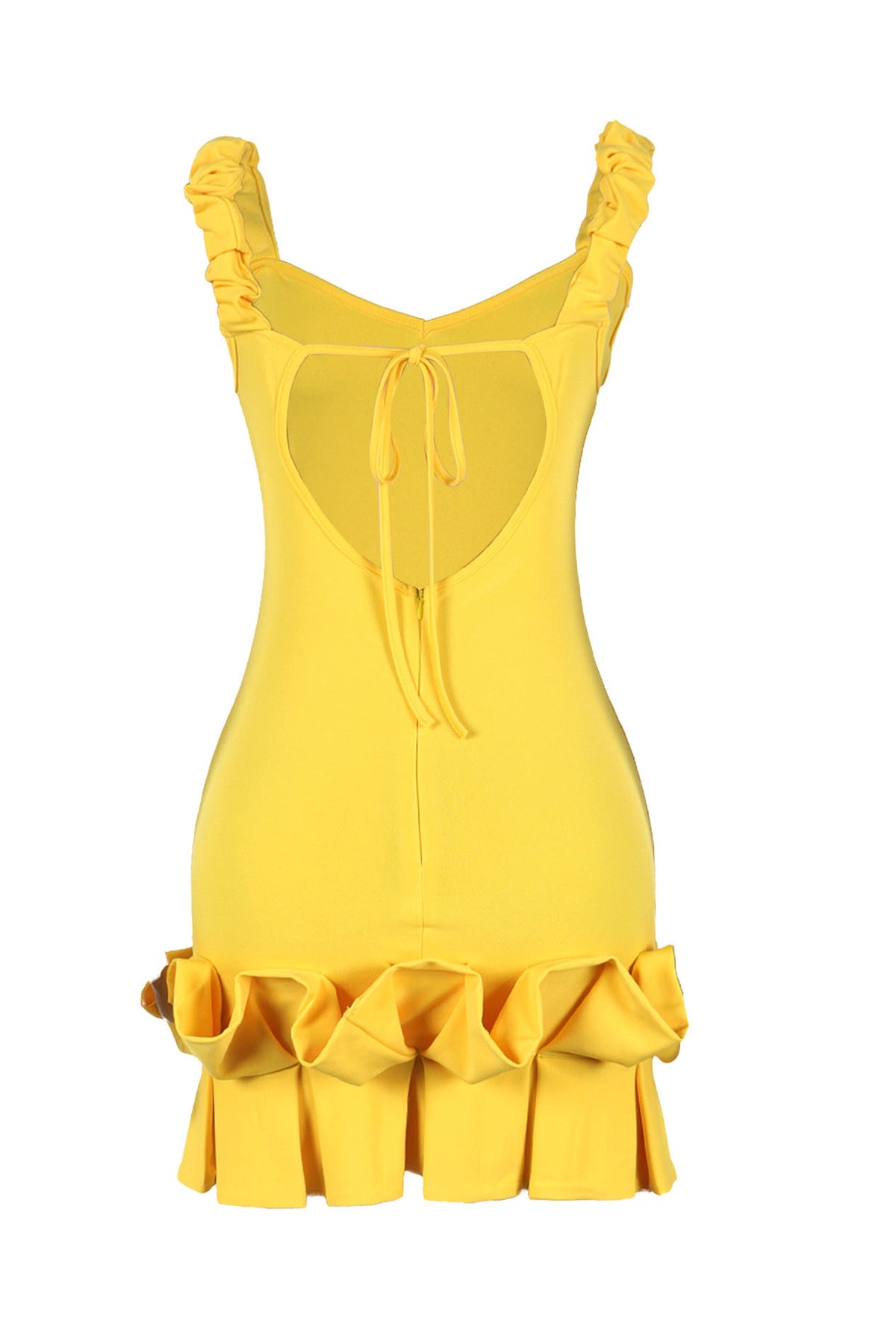 Ruffle Hem Bodycon Party Mini Dress