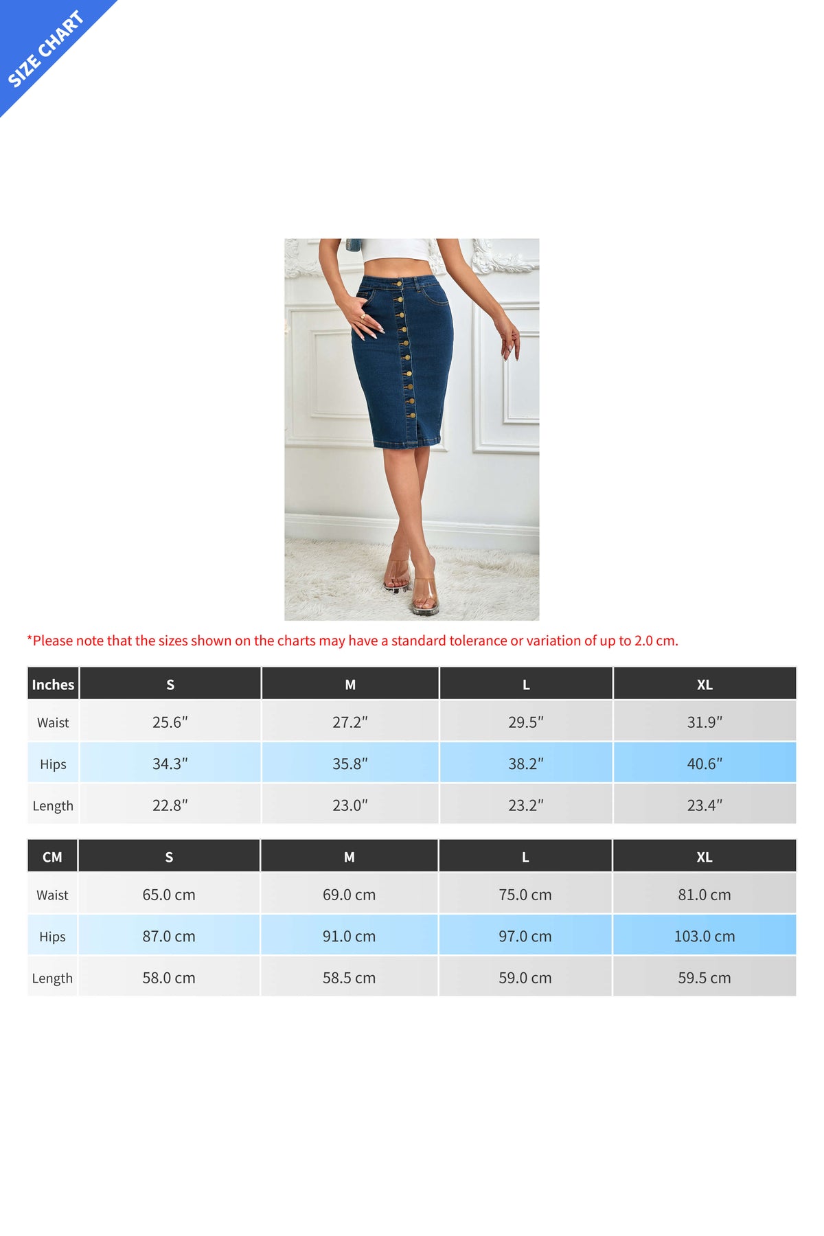 Denim Bodycon Pencil Skirt